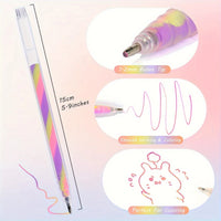 6pcs Glitter Gel Highlighter Pens Set - 1.2mm Vibrant Colors, Smooth Writing, Perfect for Journals, DIY Crafts, Greeting Cards, Quick Pick Grocers