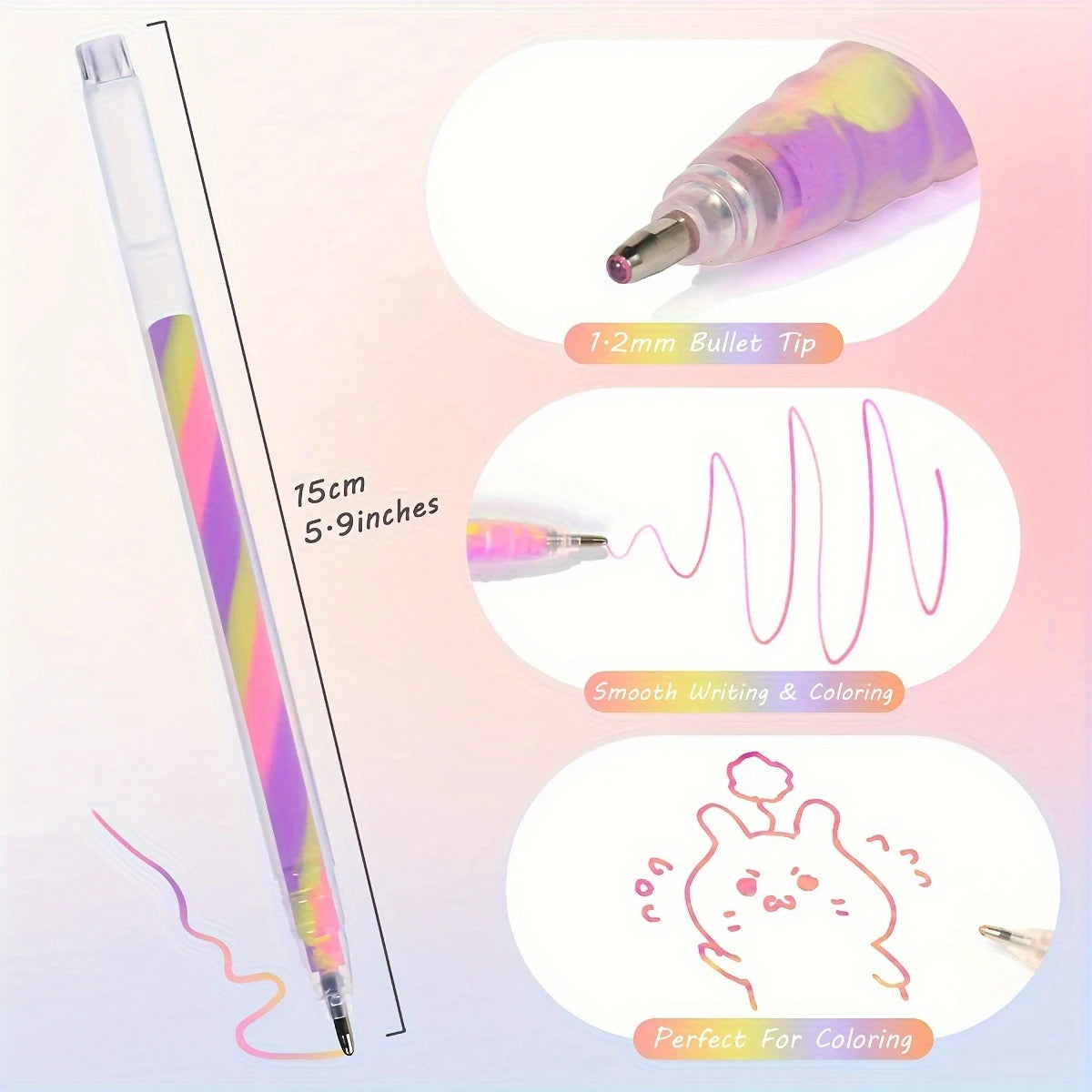 6pcs Glitter Gel Highlighter Pens Set - 1.2mm Vibrant Colors, Smooth Writing, Perfect for Journals, DIY Crafts, Greeting Cards, Quick Pick Grocers