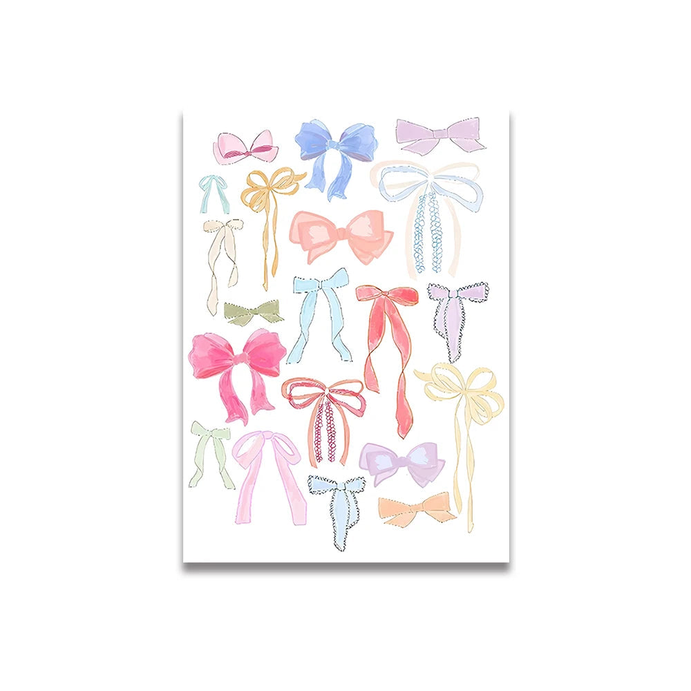 Simplicity Vintage Pink Cartoon Print Canvas Posters Wall Art Poster Home Decor Canvas Print Painting  Living Room Bedroom Decor Quick Pick Grocers