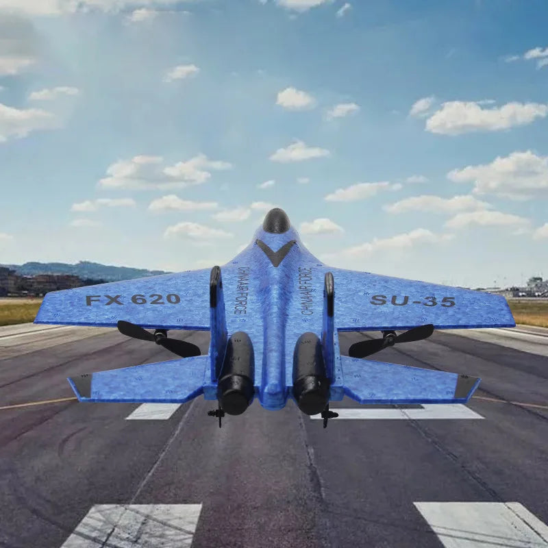 RC Foam Aircraft SU-35 Plane 2.4G Radio Control Glider Remote Control Fighter Plane Glider Airplane Foam Boys Toys for Children Econic Blanks