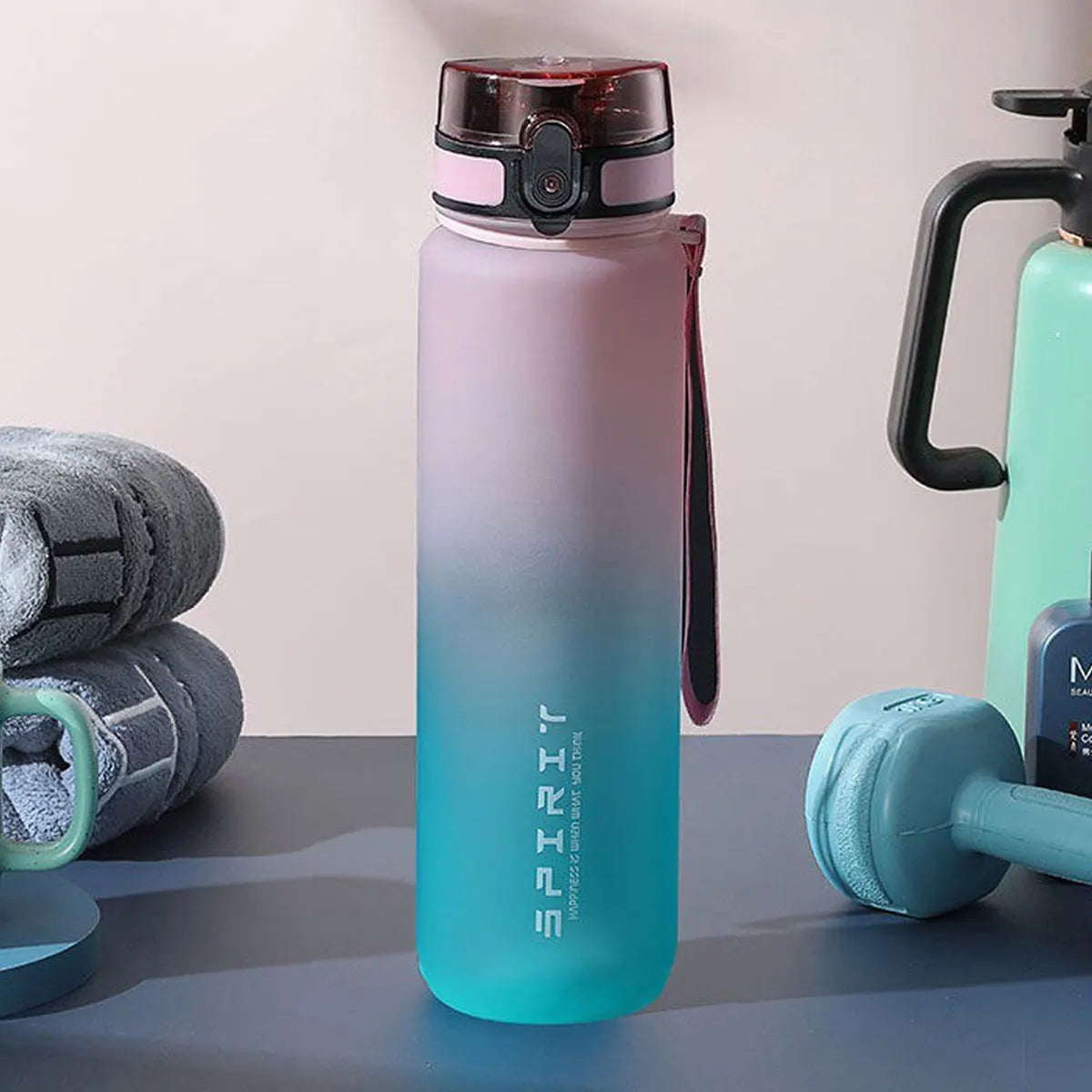 Gradient Water Bottle - 1000ml/600ml/750ml Capacity Outdoor Camping Gym Suitable Holiday Gift Birthday Quick Pick Grocers