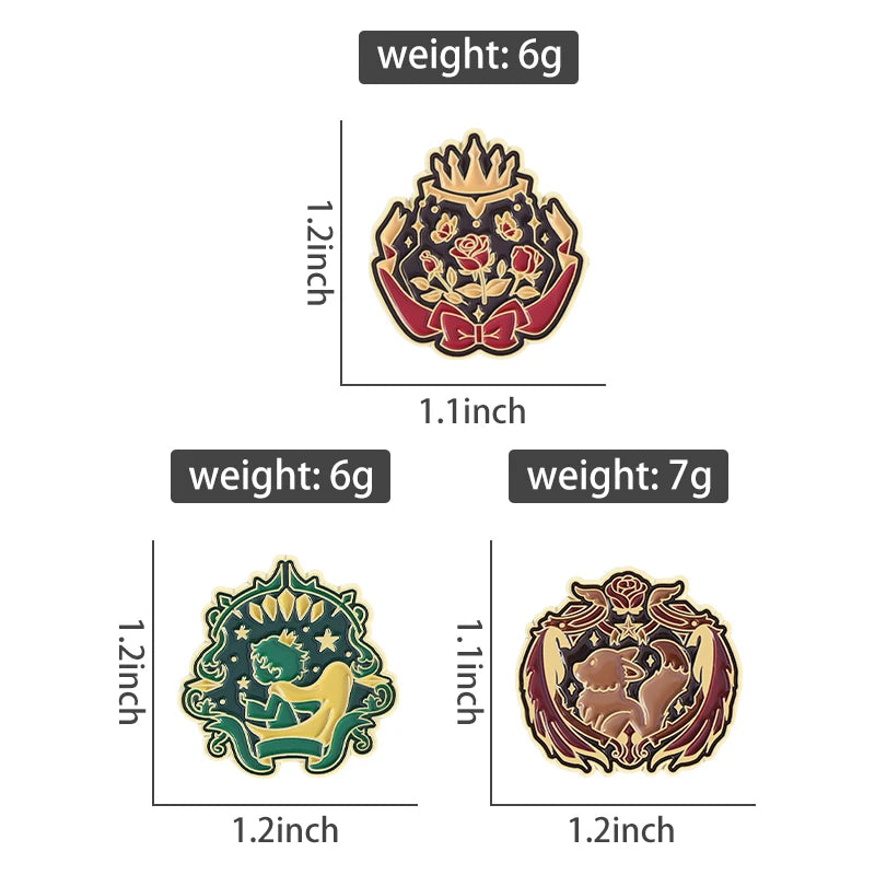 Cartoon Boy Fox Rose Enamel Pins Moon Star Whale Paper Boat Brooch Lapel Hat Bag Badge Jewelry Accessories Gift for Kids Friends Quick Pick Grocers