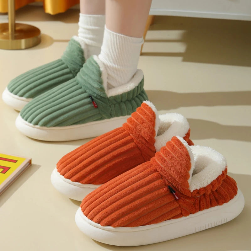 Shevalues Winter Men Slippers Short Plush Men Cotton Boots Indoor Fluffy House Fur Slippers Men Casual Soft Fur Furry Men Shoes Purest Peak