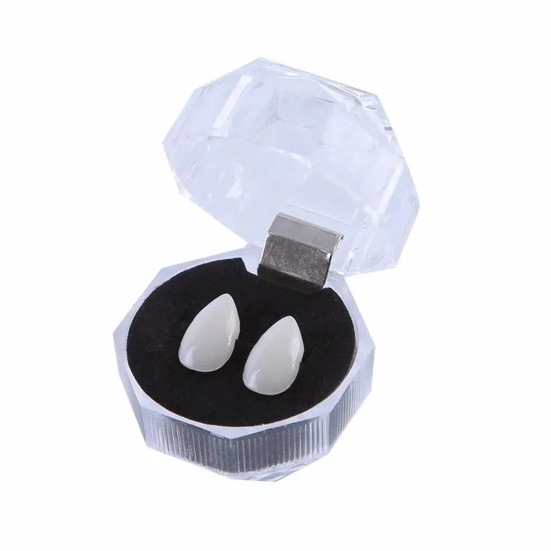 Vampire Teeth Fangs Dentures Props Halloween Costume Props False Teeth Solid Glue Denture Adhesive Halloween Party Decor Quick Pick Grocers