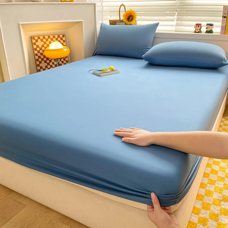 Soft Cotton Fitted Bed Sheet with Elastic Mattress Cover Quick Pick Grocers
