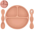 Silicone Baby Sucker Silicone Dining Plate Rice Spoon Set Cute Cartoon Children Dishes Smile Face Baby Tableware Retro Kid Bowl Purest Peak