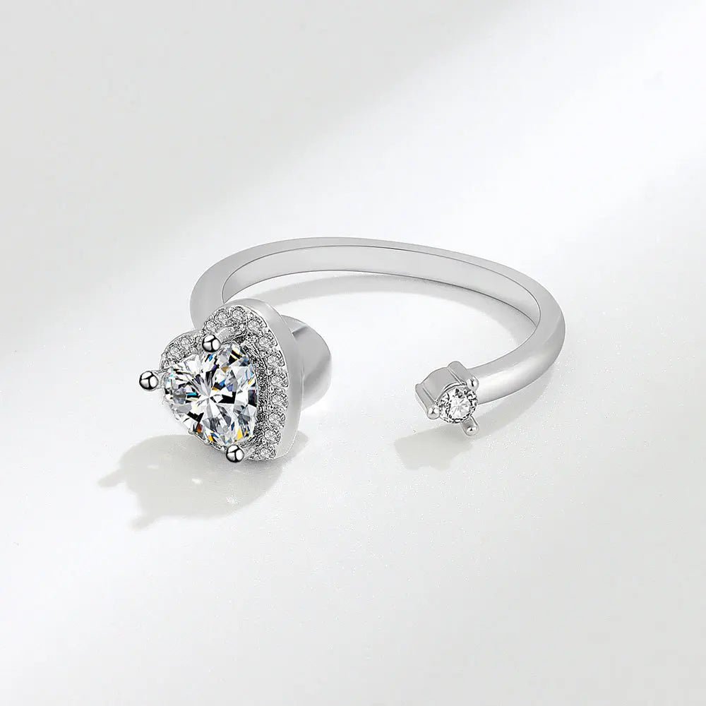 VENTFILLE 925 Sterling Silver Sunflower Diamond Zircon Rotatable Ring For Women Gift Relieve Stress Ring Jewelry Wholesale Quick Pick Grocers