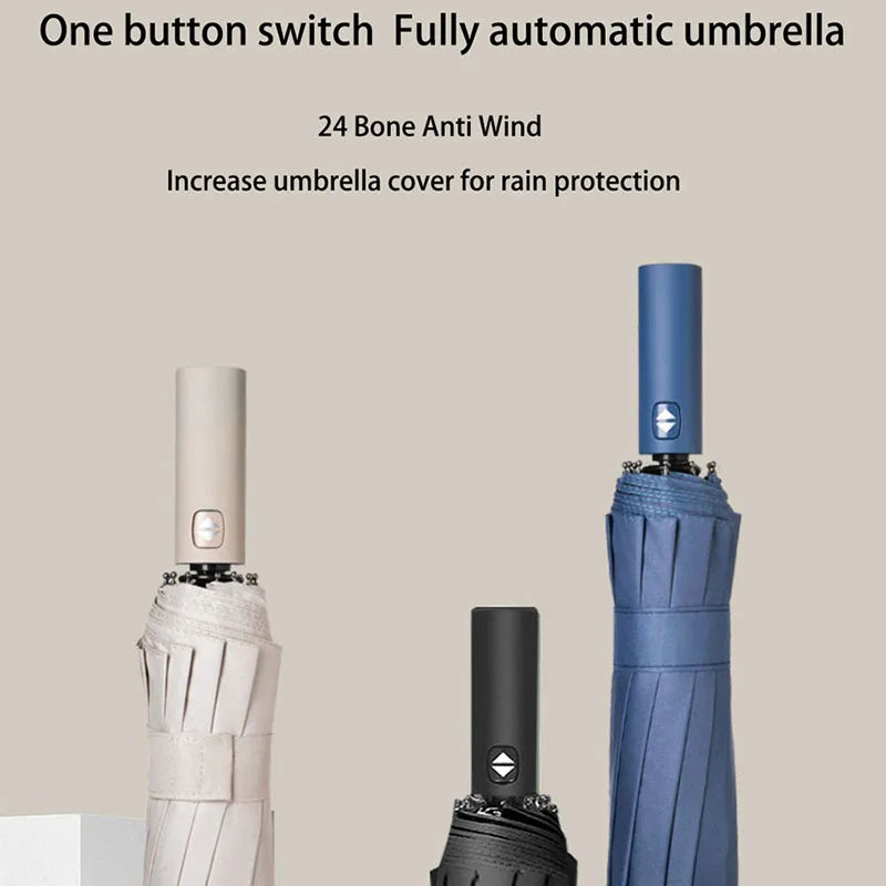 Reinforced 24-Bone Umbrella, Men's Business Strong And Durable Wind-resistant Umbrella, Anti-UV Sunscreen Umbrella Women's Sunny Quick Pick Grocers
