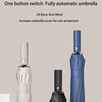Reinforced 24-Bone Umbrella, Men's Business Strong And Durable Wind-resistant Umbrella, Anti-UV Sunscreen Umbrella Women's Sunny Quick Pick Grocers