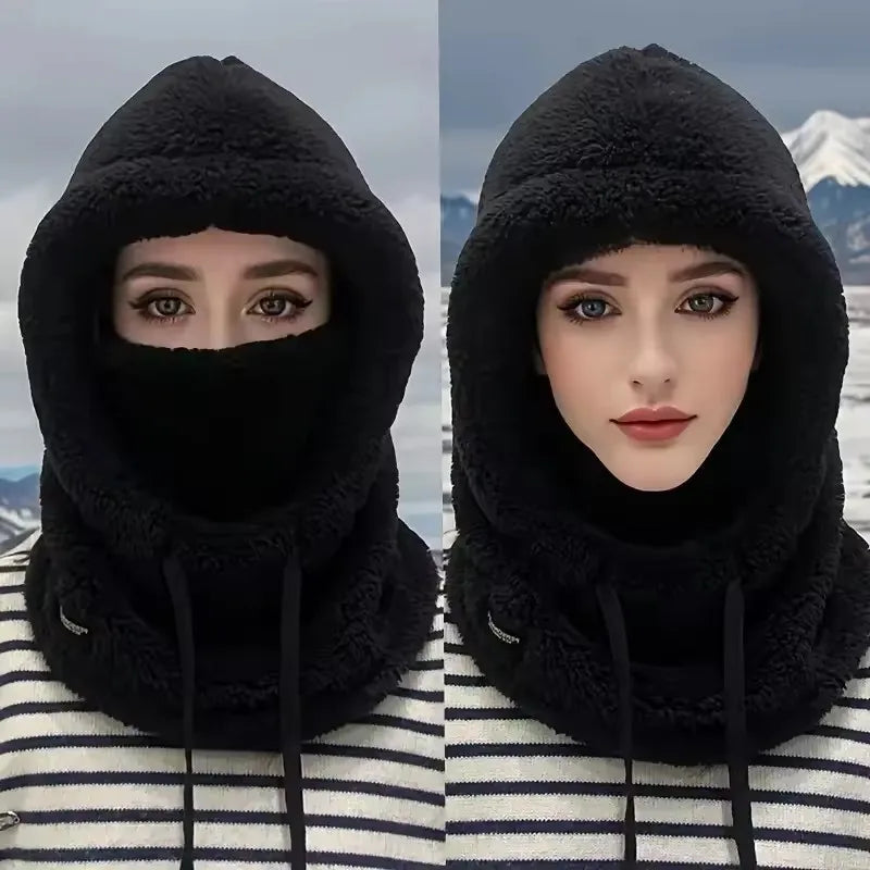 Warm Thermal Windproof Balaclava Ski Hood Motorcycle Face Cover Polar Fleece Adjustable Cycling Neck Cover Full Face Mask Winter Quick Pick Grocers