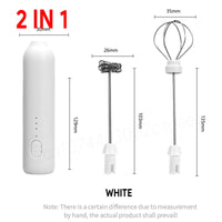 HOT  Electric Milk Frother + Egg Beater Wireless Type-C Charging 3 Speeds Mini Handheld Foam Maker Coffee Whisk Cooking Tools Quick Pick Grocers