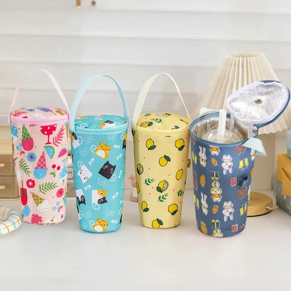 Portable Milk Tea Tote Bag Heat Preservation Bag Carrying Insulated Cup Cover Umbrella Bag Handbag Camping Drinkware Accessories Econic Blanks