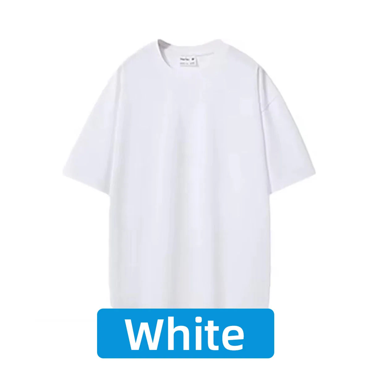 100% Pure Cotton T-Shirt With Round Neck Shoulder Design For Both Men Women Summer Solid Color Short Sleeved Casual Loose Fit Quick Pick Grocers