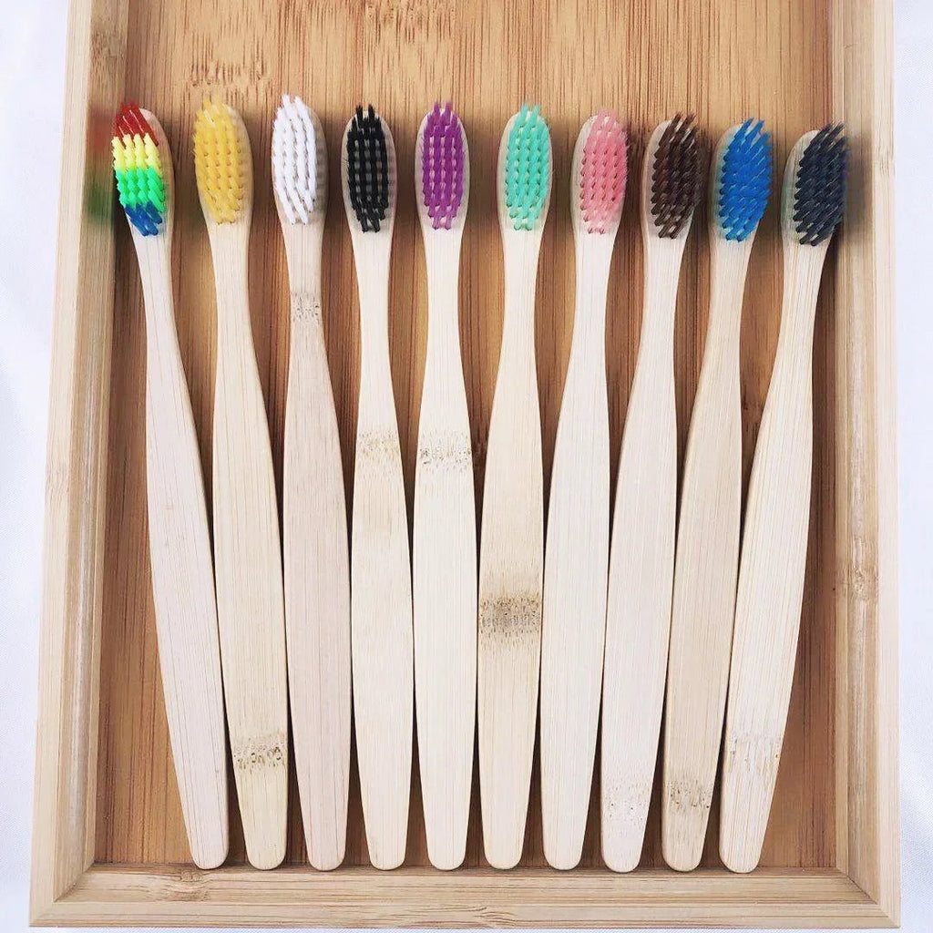30pcs ECO Friendly Toothbrush Bamboo Toothbrushes Resuable Portable Adult Wooden Soft Tooth Brush For Home Travel Hotel Econic Blanks
