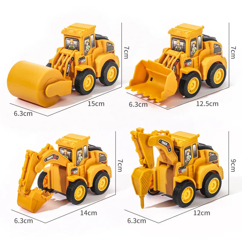 Engineering Vehicle Model Press Sliding Car Excavator Bulldozer Children Educational Construction Vehicle Toy Kids Boy Gift Quick Pick Grocers