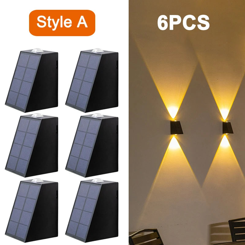 NEW Upgrade LED Outdoor Wall Solar Lights Waterproof Garden Wall Decoration Lighting For Villa Patio Stair Corridor Quick Pick Grocers