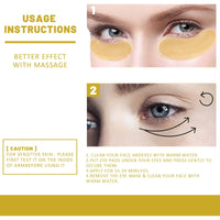 24k Gold Under Eye Patches Pure Gold Anti-Aging Under Eye Mask Removal Eyebags Moisturizing Firming Eye Patches Anti Dark 60pcs Quick Pick Grocers