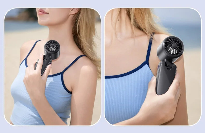 Portable Cooling Fan, 5-Speed Strong Wind Foldable Neck Hanging Fan, 9H Long Battery 4000mAh Mini Air Cooler for Travel & Outdoo Quick Pick Grocers