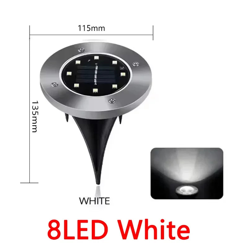 1/4/8Pcs Solar Lights Outdoor 8/20LEDs Disk Underground Lamp Spotlight Buried Solar Light for Home Garden Lawn Yard Decoration Quick Pick Grocers