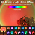 1pc Vibrant Sunset Projection Light - 16-Color Spectrum, USB Remote Control, Dynamic Color Changing LED Light - Creates Warm Hom Quick Pick Grocers