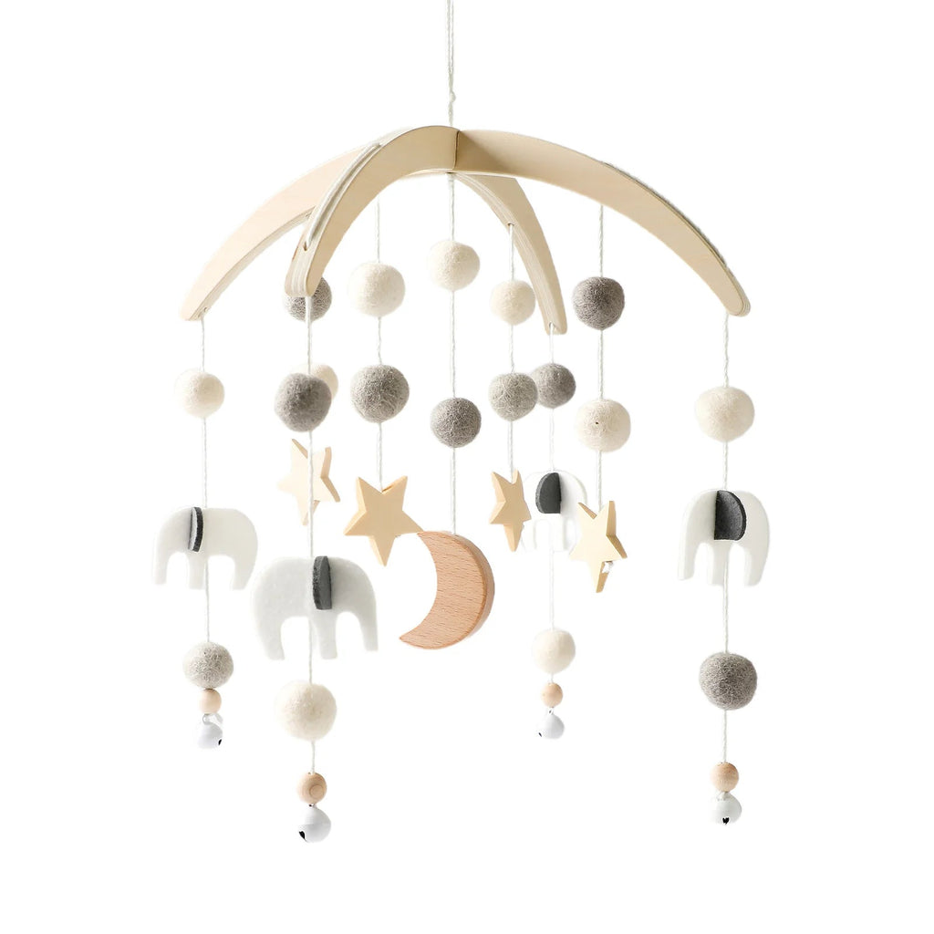Baby Rattle Toy Bed Bell Bracket Wooden Mobile 0-12 Months Newborn Crochet Bed Bell Hanging Toys Holder Bracket Infant Crib Gift Purest Peak