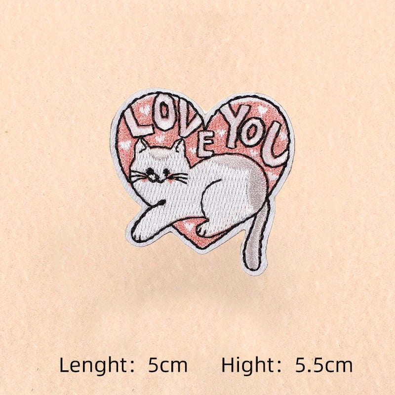 Cute Cartoon Cat patch Embroidery Patches on clothes Children's clothing Animal Interesting Embroidery Accessories Iron patch Quick Pick Grocers