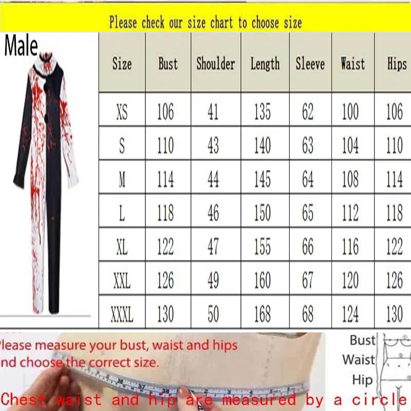 Men Halloween Costumes Art The Clown Cosplay Costume Movie Terrifierr 2 Bloody Jumpsuit Male Jumpsuit Horror Outfits Quick Pick Grocers
