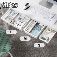 Hidden Storage Box Desk Storage Drawer Self-Adhesive Plastic Table Storage Holder Simple Sundries Cosmetics Stationery Organizer Quick Pick Grocers