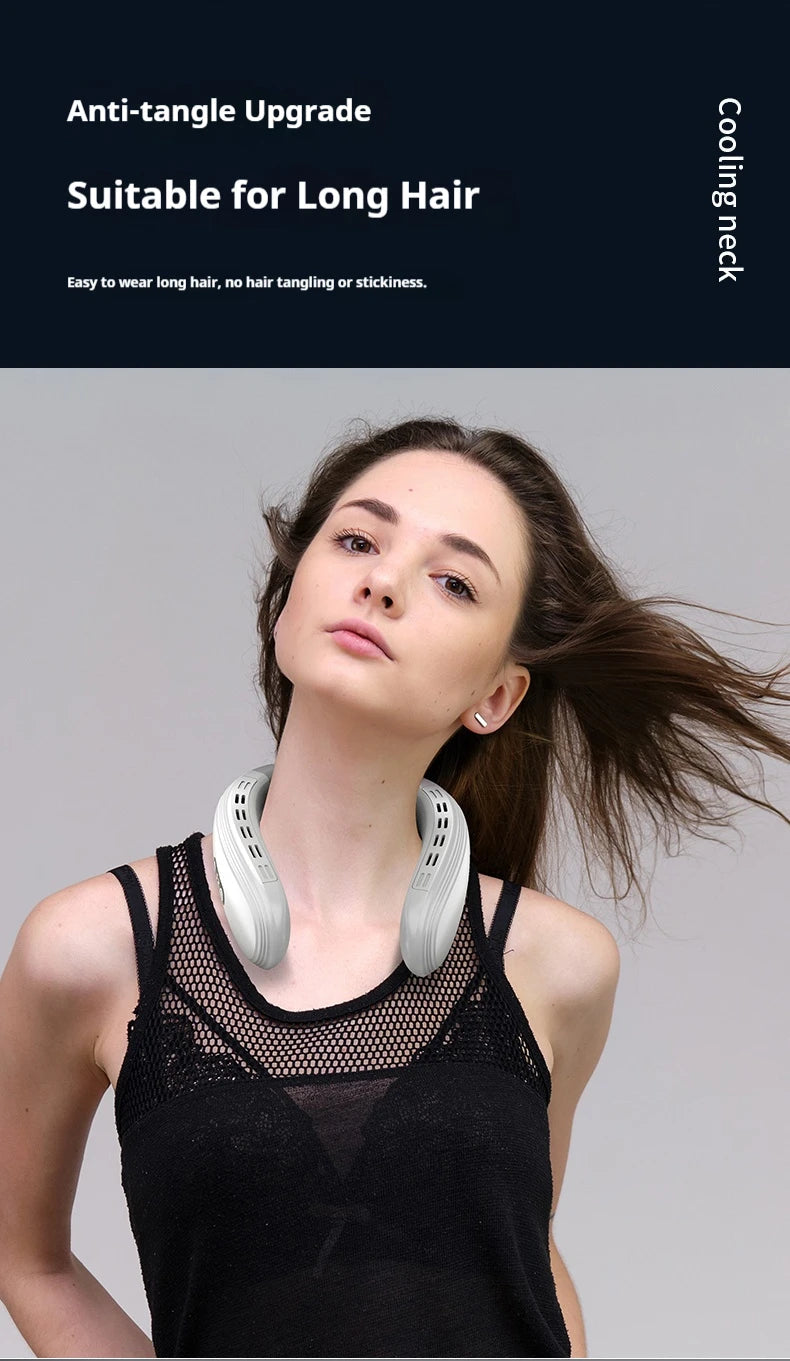 New Neck Air Conditioner Portable Neck Fan Rechargeable Semiconductor Cooling Bladeless Fan Outdoor Personal Fan Wearable Cooler Quick Pick Grocers