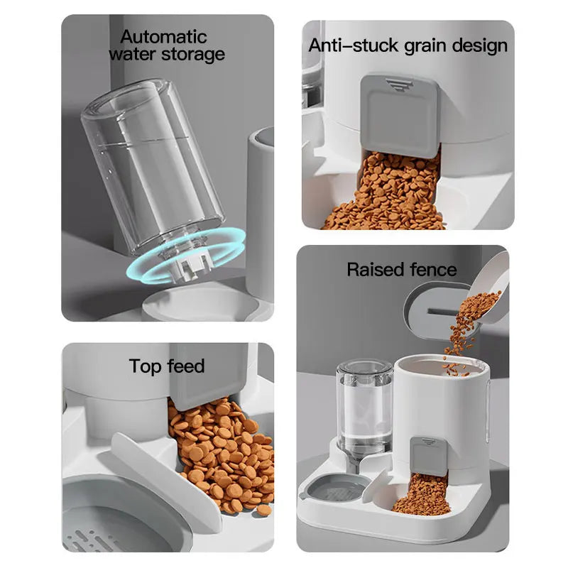 1-Pack Automatic Gravity-Fed Cat Water Dispenser & Feeder - Spill-Proof Large Capacity One-Piece Design, Quick Pick Grocers