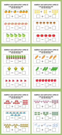 Interactive Math Workbook - Counting, Addition, and Subtraction Within 10, Number Relationships Activities - Visual Learning Workbook, Suitable for Preschool, First Grade, Home Education, Classroom Teaching - Learning and Edu Quick Pick Grocers