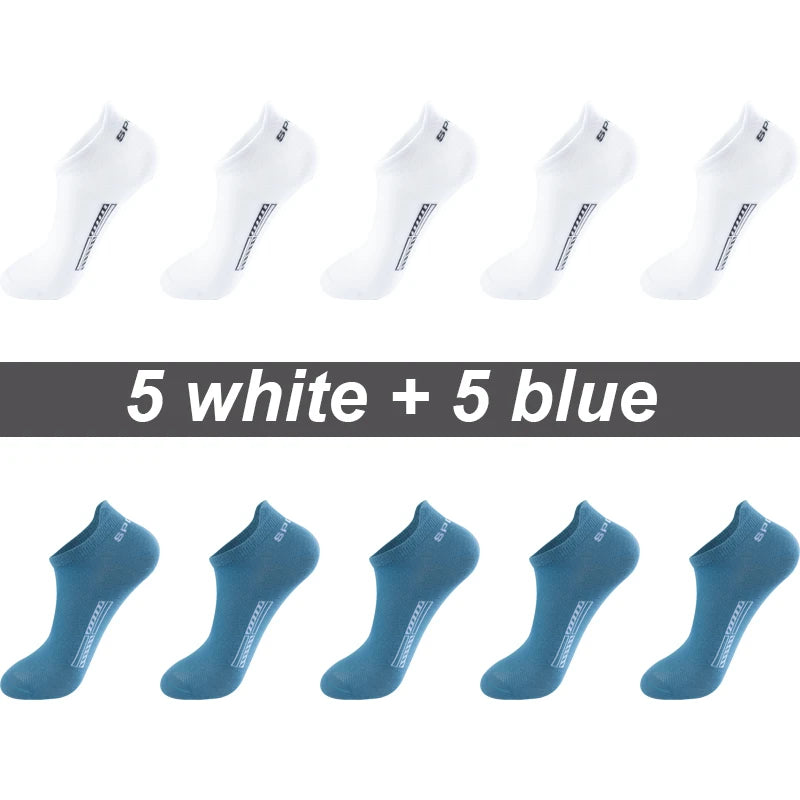 High Quality 10Pairs Men Socks Combed cotton 100% Summer Sports Sock Plus Size EUR38-48 Quick Pick Grocers