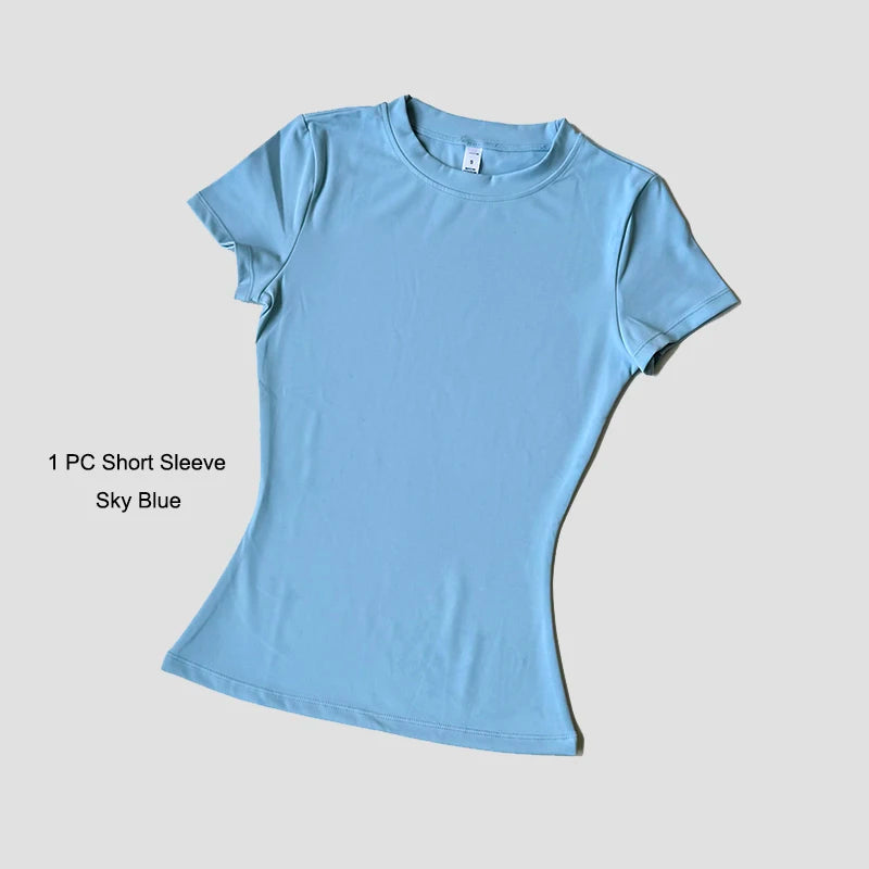 Women Yoga Top Seamless Sport T Shirts Fitness Clothes Short Sleeve Yoga Shirt Gym Top Running  Active Wear Quick Pick Grocers