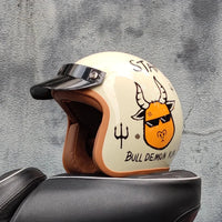 Retro semi-open motorcycle helmet cross-country motorcycle accessories motorcycle helmet 3/4 retro helmet in winter Quick Pick Grocers