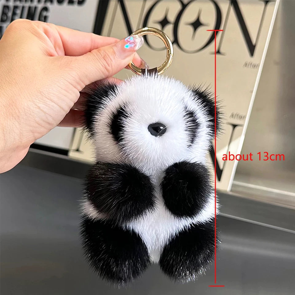ZAKOL Cute Panda Plush Toy Keychain Cartoon Bag Pendant Accessories Car Key Chain Charm Ornaments Fashion Girls Gift Quick Pick Grocers