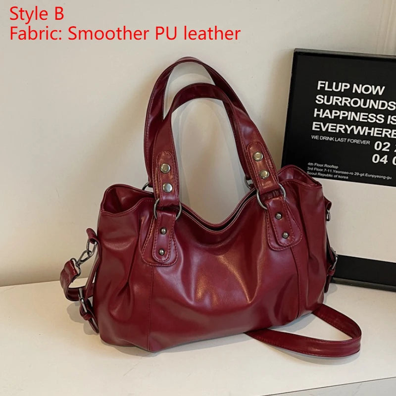 Soft Interior Compartment Shoulder Bags 2026 High Quality Contrasting Colors Bags for Women Fashion Zipper Pu Women's Handbags Quick Pick Grocers