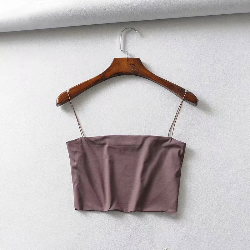 2022 Summer Women's Crop Top Sexy Elastic Cotton Camis sleeveless Short Tank Top Bar Quick Pick Grocers