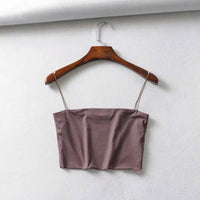 2022 Summer Women's Crop Top Sexy Elastic Cotton Camis sleeveless Short Tank Top Bar Quick Pick Grocers