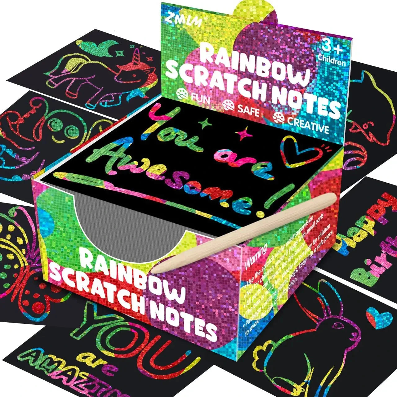Dazzling Scratch Painting Parent Child Interactive Toys Note Cards Handmade Painting Econic Blanks