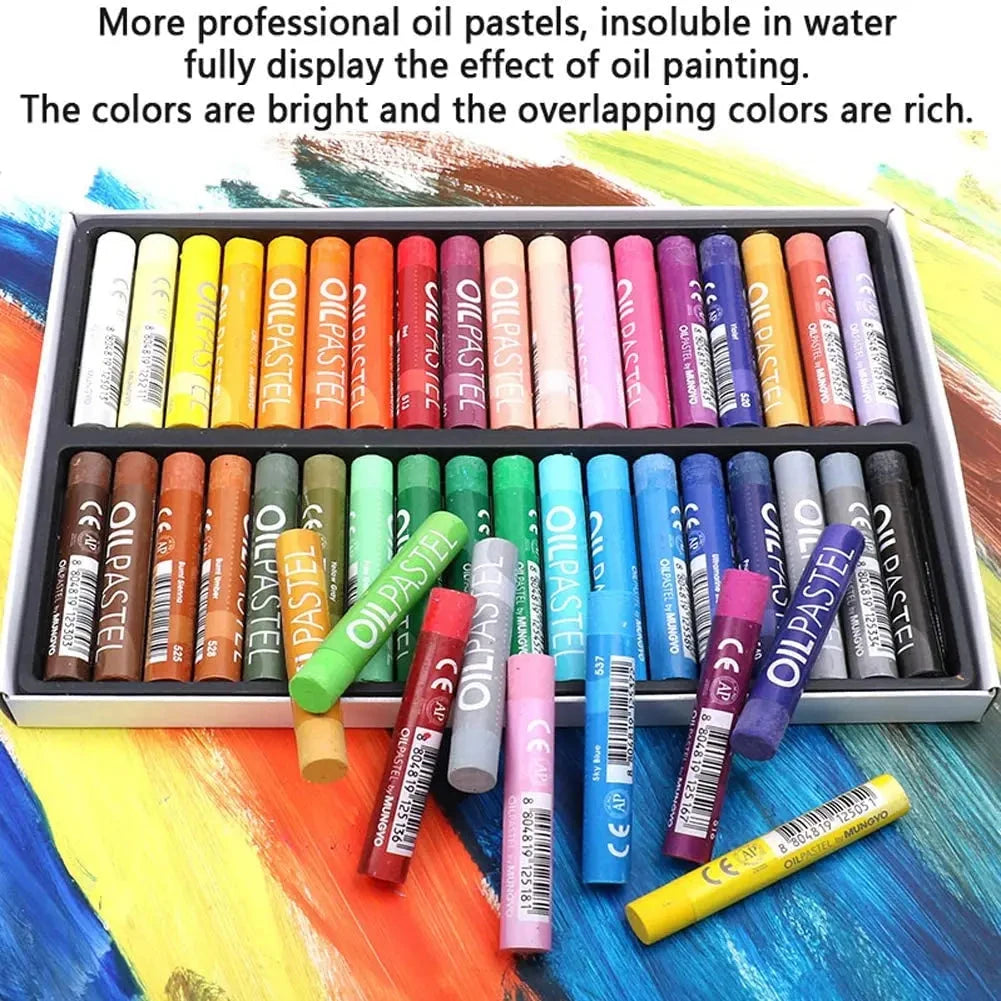 MUNGYO Artist Oil Pastel Set 12/25/50 Professional Painting Drawing Graffiti Art Crayons Washable Round Non Toxic Sticks Econic Blanks