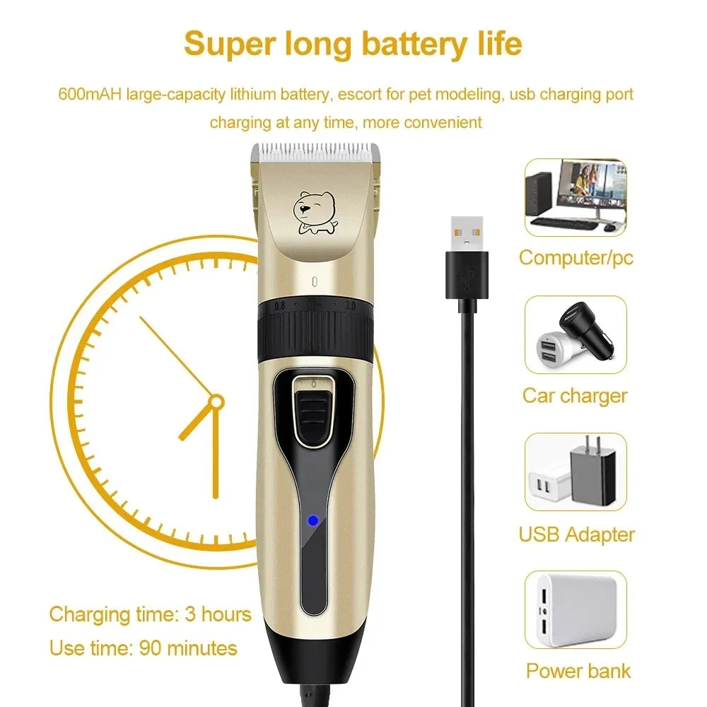 Dog Professional Hair Clipper Electrical Grooming Trimmer for Pets USB Rechargeable Cat Shaver Animals Haircut Machine Quick Pick Grocers