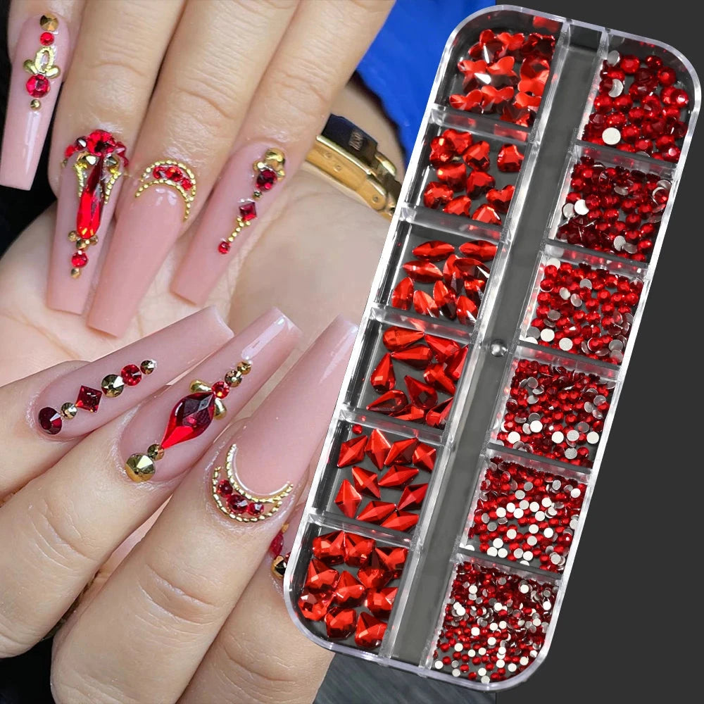 100/50cm Long Luxury Crystal Chain Nail Charms 1.5/2mm Shinying Clear/AB Diamond Nail Art Metal Steel French Manicure Crystal Econic Blanks
