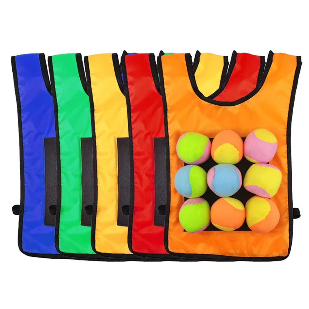 Sticky Dodge Ball Game Vest Outdoor Sports Toy Jersey Fabric  Props Throw Catch Soft Fleece Balls Safe for Kids Teens Adults Quick Pick Grocers