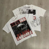 Streetwear Vintage Washed Diamond Cropped Tee for Men Crew Neck Short Sleeve Loose Cotton Rhineston Tshirts Oversized Quick Pick Grocers
