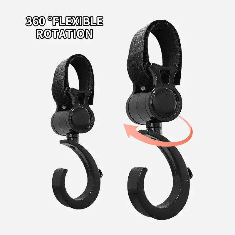 2 PCS Cartoon Stroller Accessories Degree Large Hook Umbrella Car Hook and Loop Stroller Hook Purest Peak
