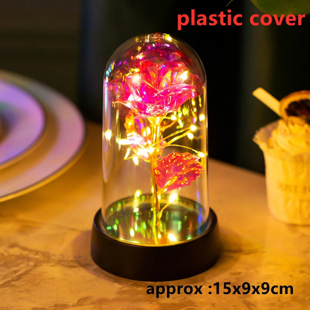 LED Galaxy Three Rose Artificial Flowers, Wedding Decoration, Creative Valentine'S Day and Mother'S Day Gift without Battery 1Pc Quick Pick Grocers