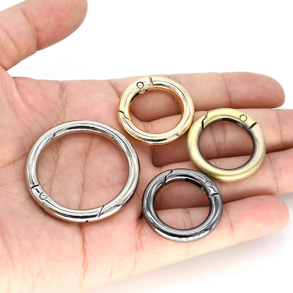 Metal spring gate O Ring Openable Keyring Leather Craft Bag belt strap buckle trigger snap clasp clip connector DIY accessory Quick Pick Grocers