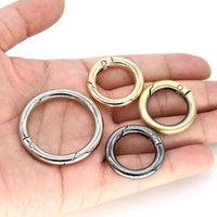 Metal spring gate O Ring Openable Keyring Leather Craft Bag belt strap buckle trigger snap clasp clip connector DIY accessory Quick Pick Grocers