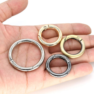 Metal spring gate O Ring Openable Keyring Leather Craft Bag belt strap buckle trigger snap clasp clip connector DIY accessory Quick Pick Grocers