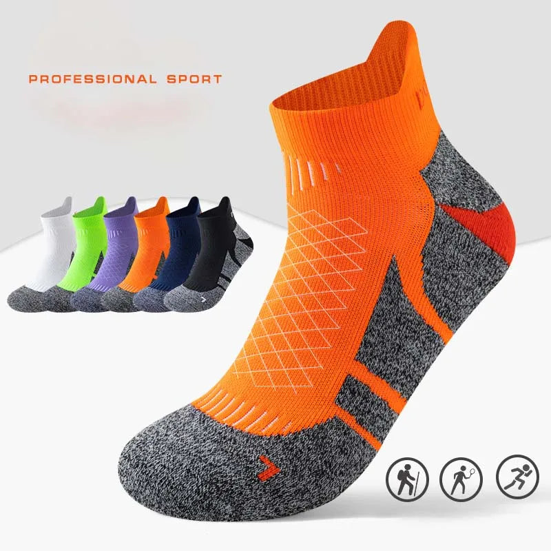 2025 Professional Marathon Running Sock Men Women Sports Fitness Thickened Cushioned Short Tube Low Cut Boat Ankle Socks Quick Pick Grocers